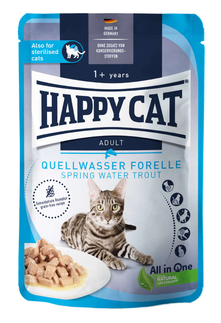 HAPPY CAT Katzen-Nassfutter Culinary Meat in Sauce Quellwasser-Forelle
